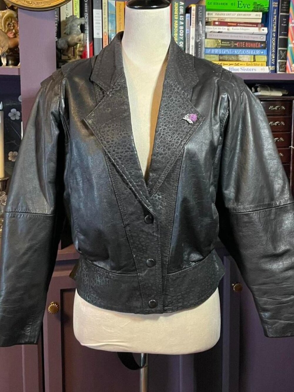 90’s vintage black leather moto jacket